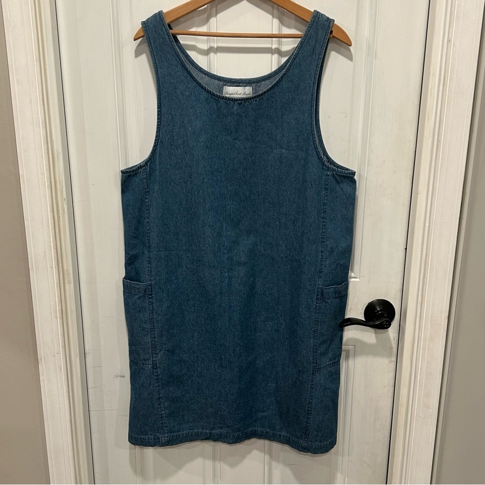 GIORGIO SANT'ANGELO Vintage Medium Blue Denim Jumper Mini Dress Size 12